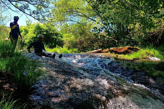 Canyoning on the River Varziela - Initiation Route - Getting geared up at Peneda-Gerês Canyoning Center